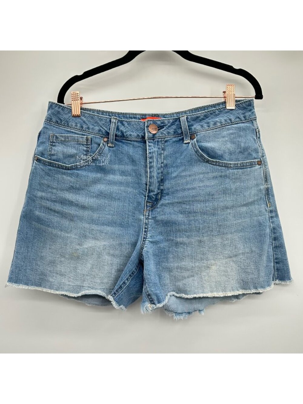 Astor Denim Light Wash Raw Hem Denim Shorts 33W